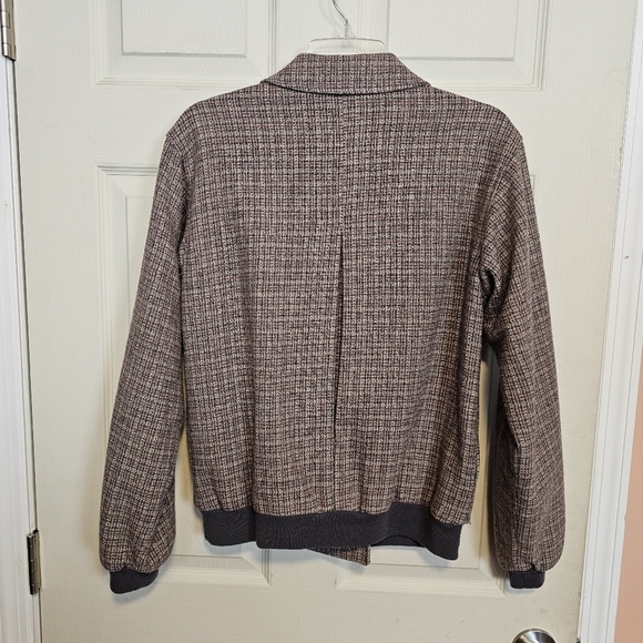 Vintage Wool Plaid Double Breasted Bomber Tweed Blazor Jacket - Picture 6 of 9